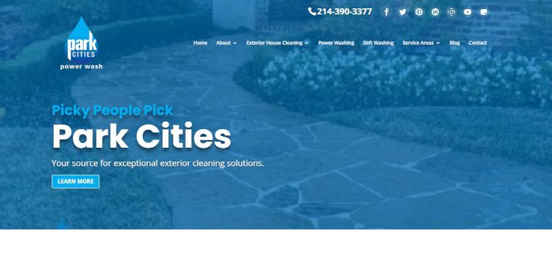 A screenshot of the park cities website.