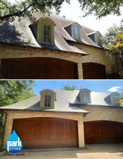 A picture of a house before and after being cleaned by park cities