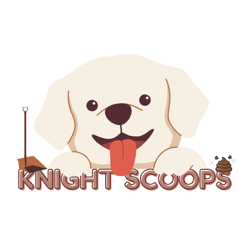 Smiling cartoon dog with the text