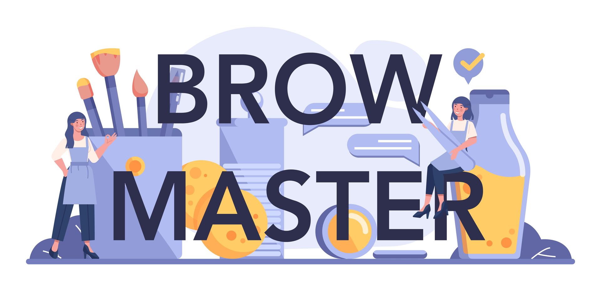 a poster that says ' brow master ' on it