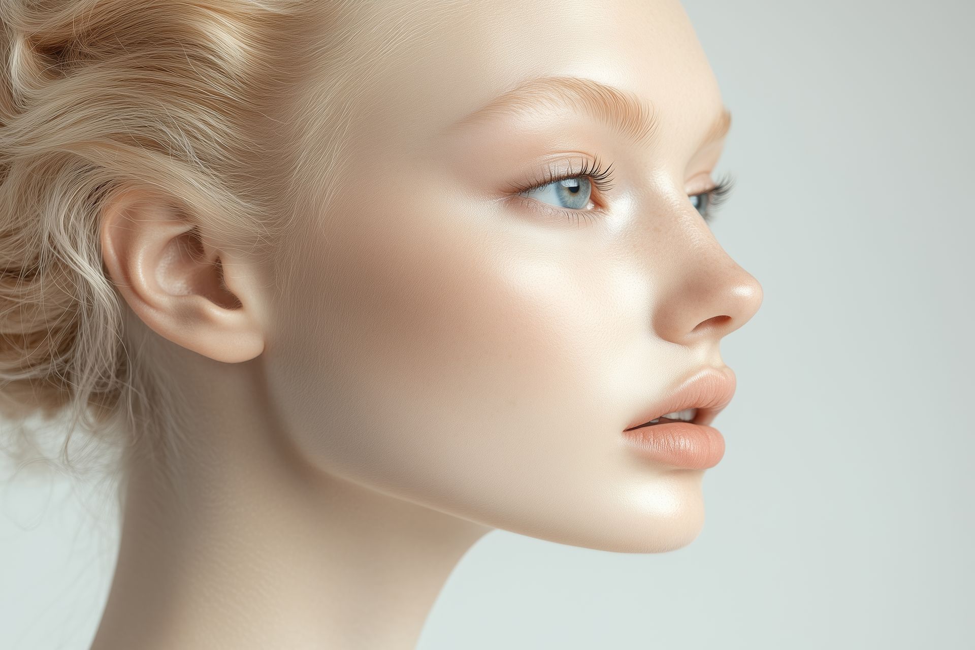 fair-skinned blonde woman with delicate features