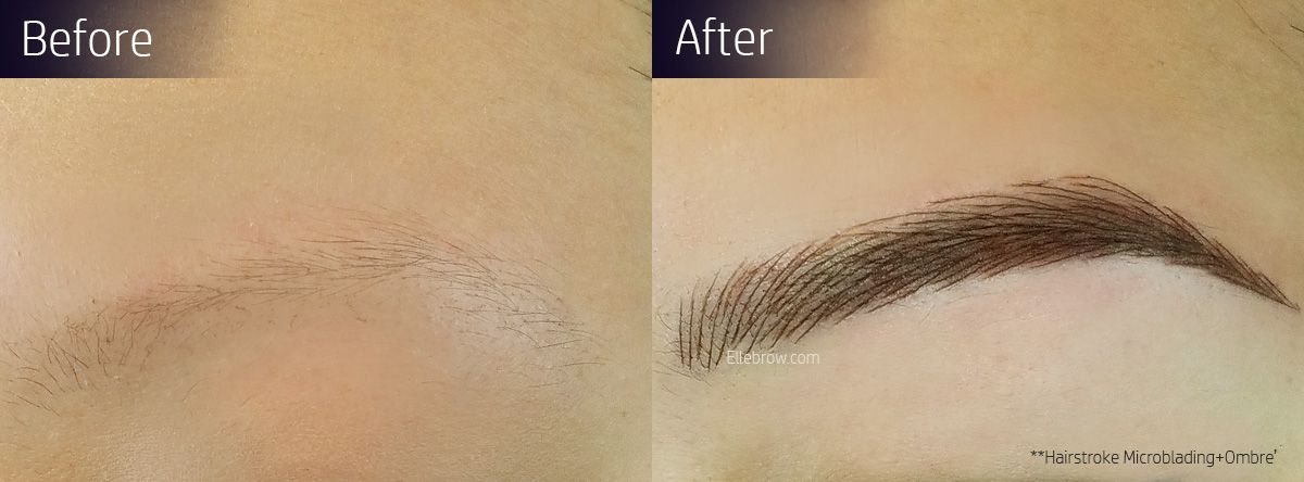 Combination Microblading + Microshading NYC alopecia powder ombre brows