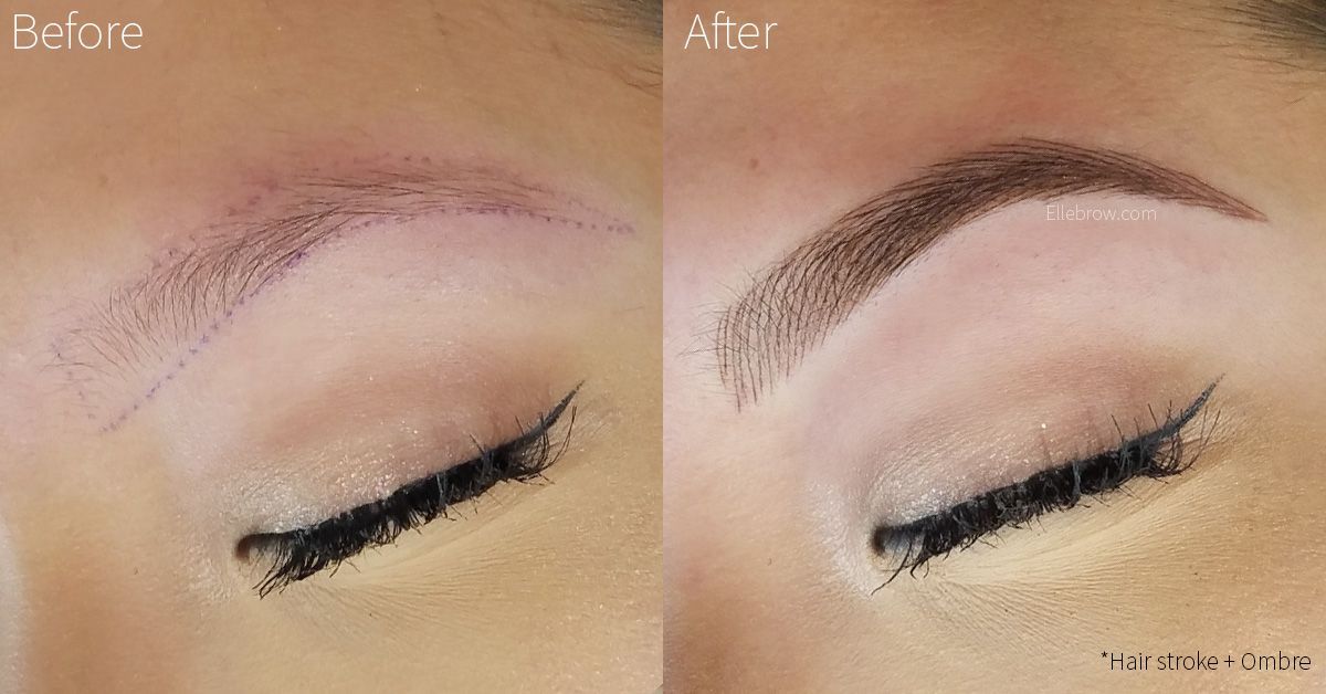Microblading Before and After by Ellebrow