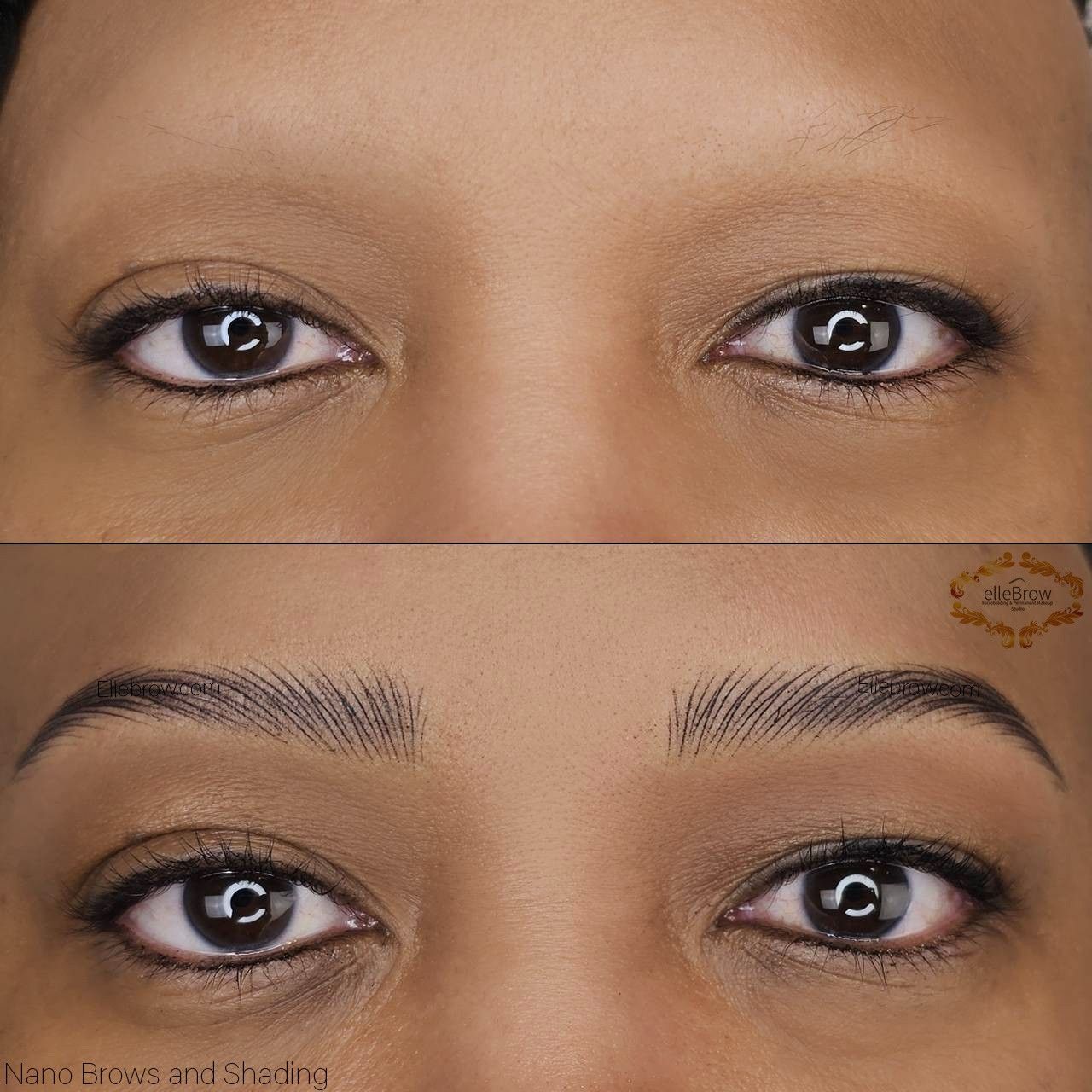 Nano Brows with Light Shading on Dark Skin