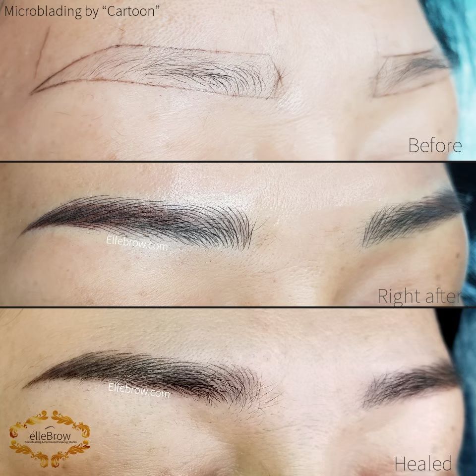 Healed Microblading - Before & After