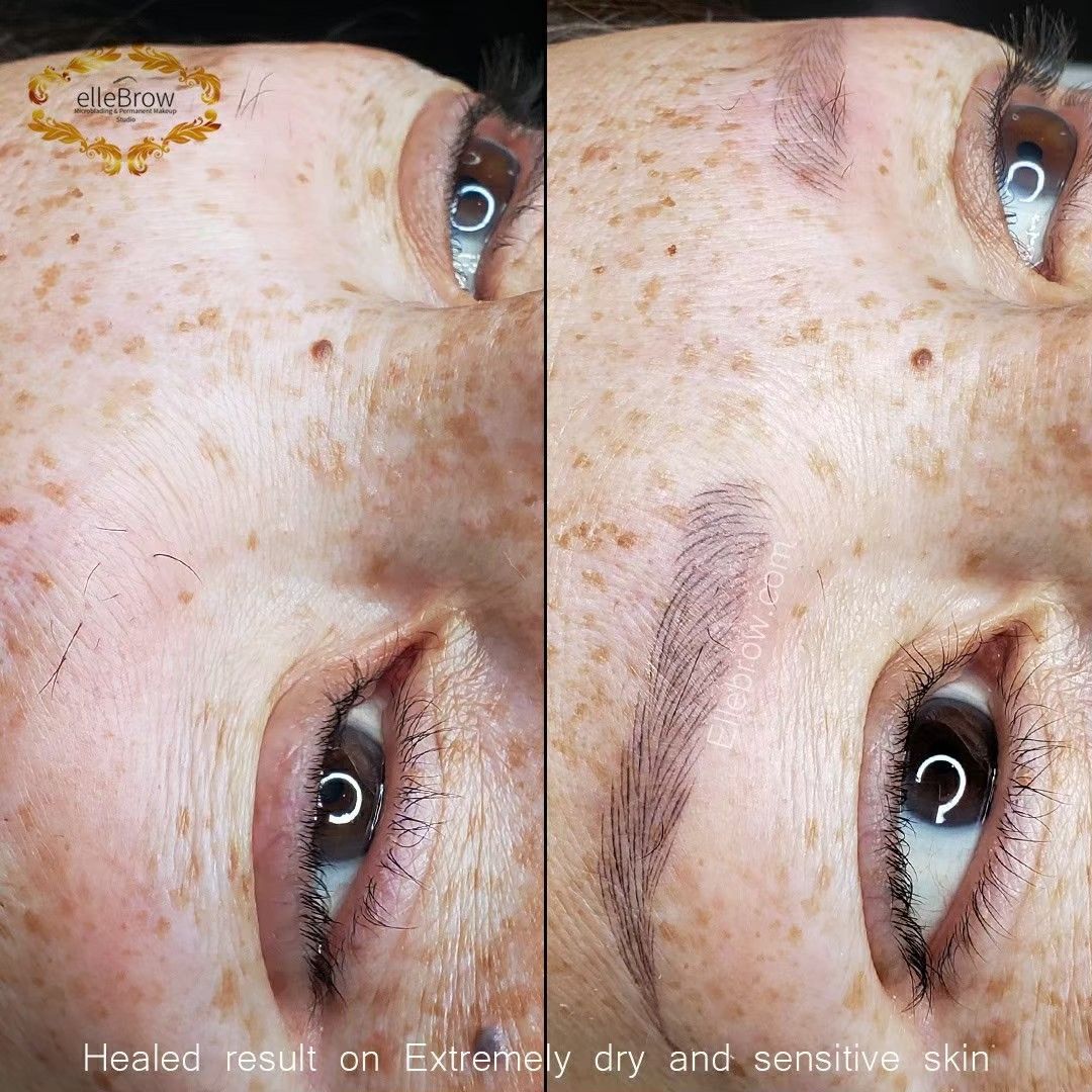 Healed Redhead Microblading - Before & After