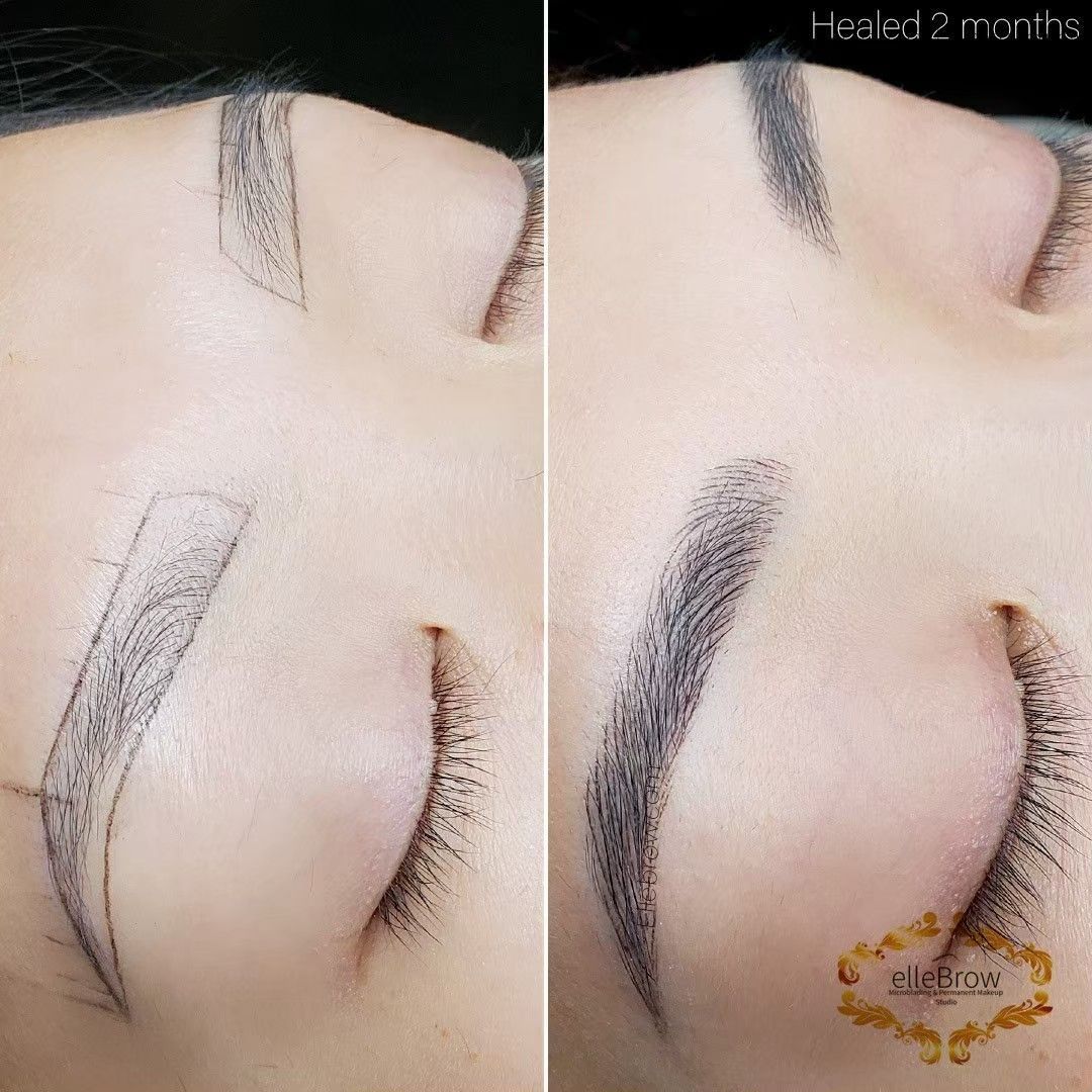 Healed Microblading - Before & After
