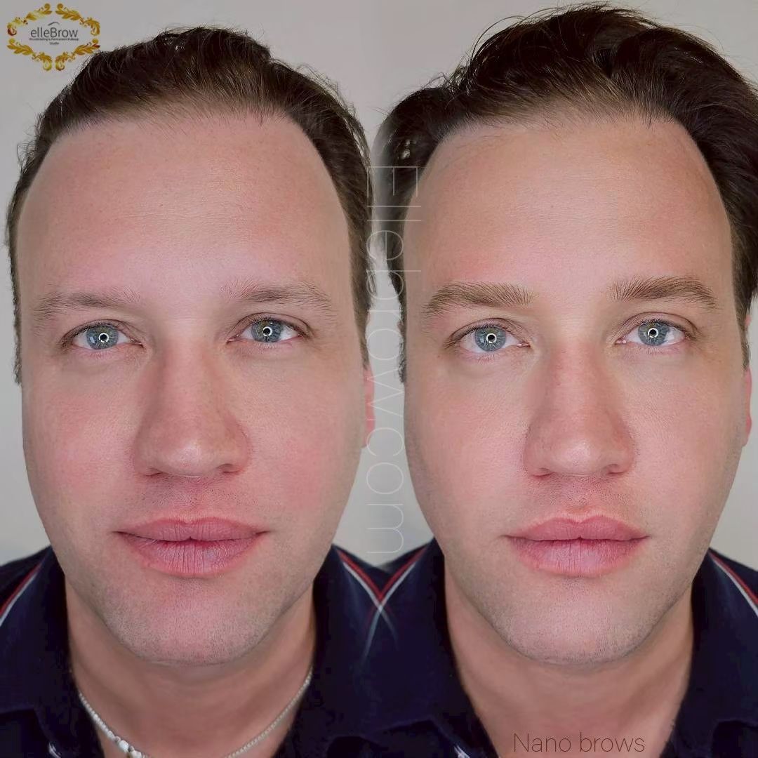 nano brows for guys - before and after