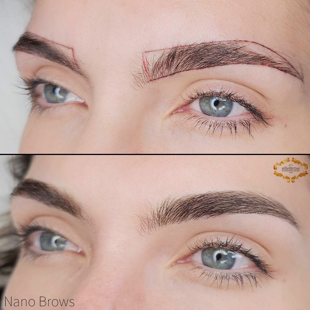 microblading on client who paused retinol for three weeks before microblading