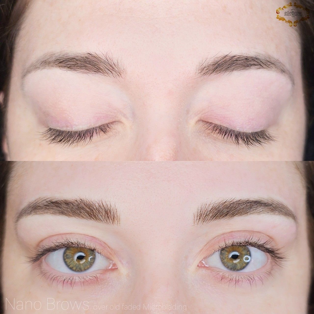 Old Faded Microblading Before with New Nano Brows After