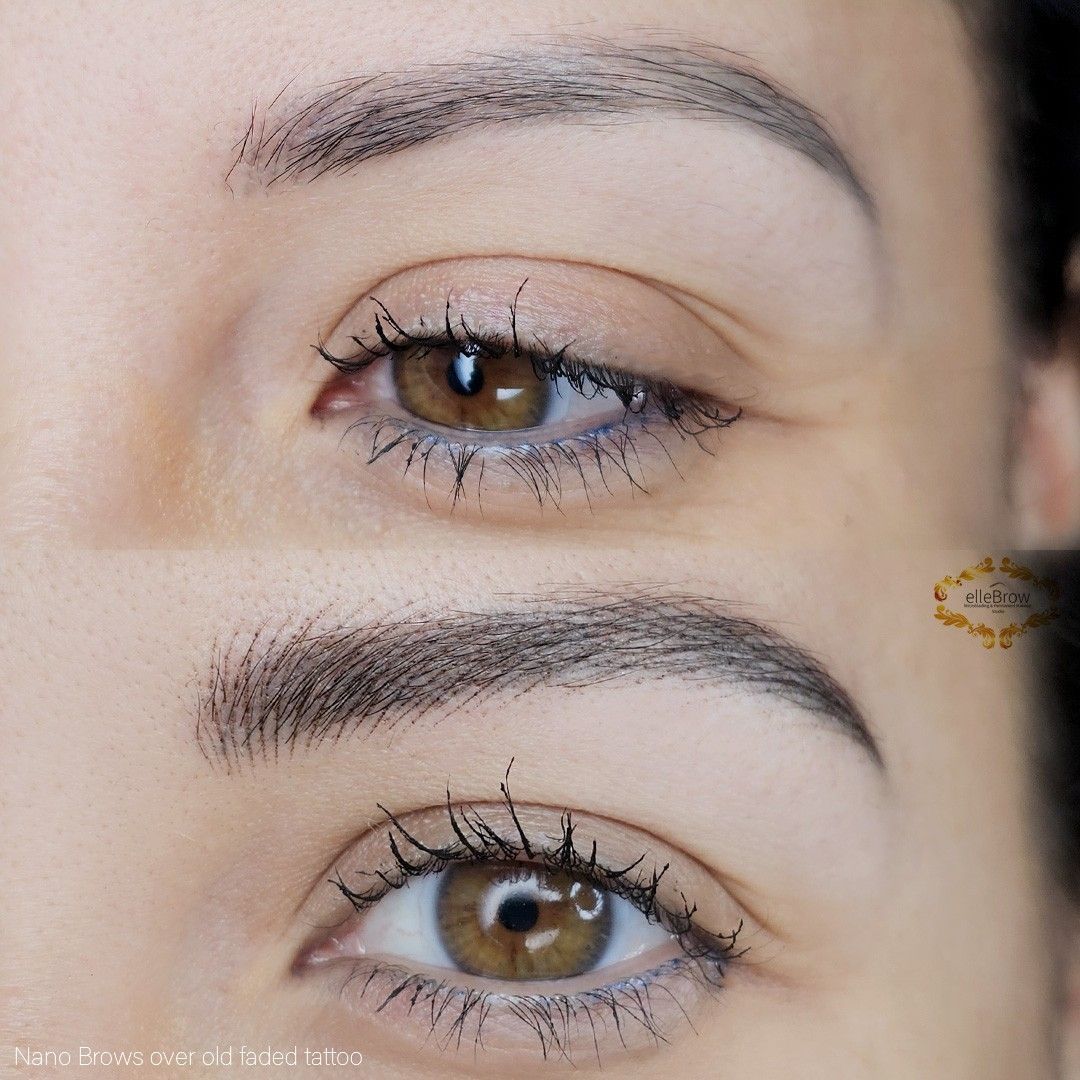 4 Years Old Microblading Before and New Nano Brows After