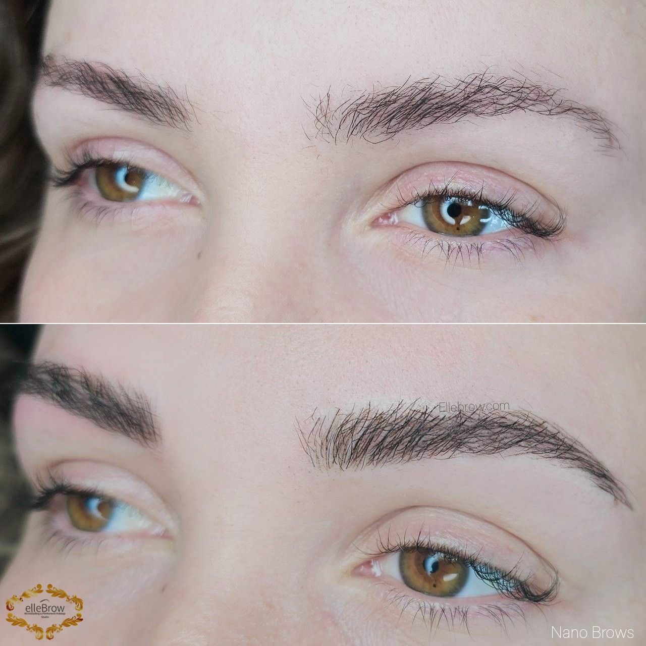 Nano Brows over botched Eyebrow Lamination - Before and After
