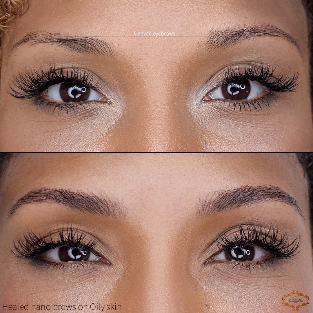 healed nano brows before and after