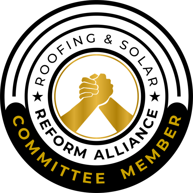 The logo for the roofing and solar reform alliance committee member