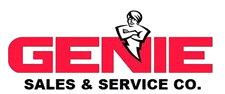 The Genie Sales and Service co. logo has a man standing with his arms crossed.