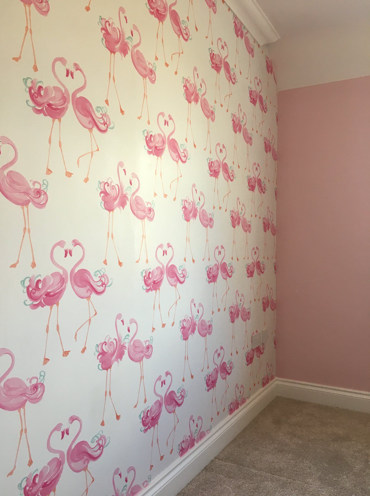 Bedroom feature wallpaper North Norfolk