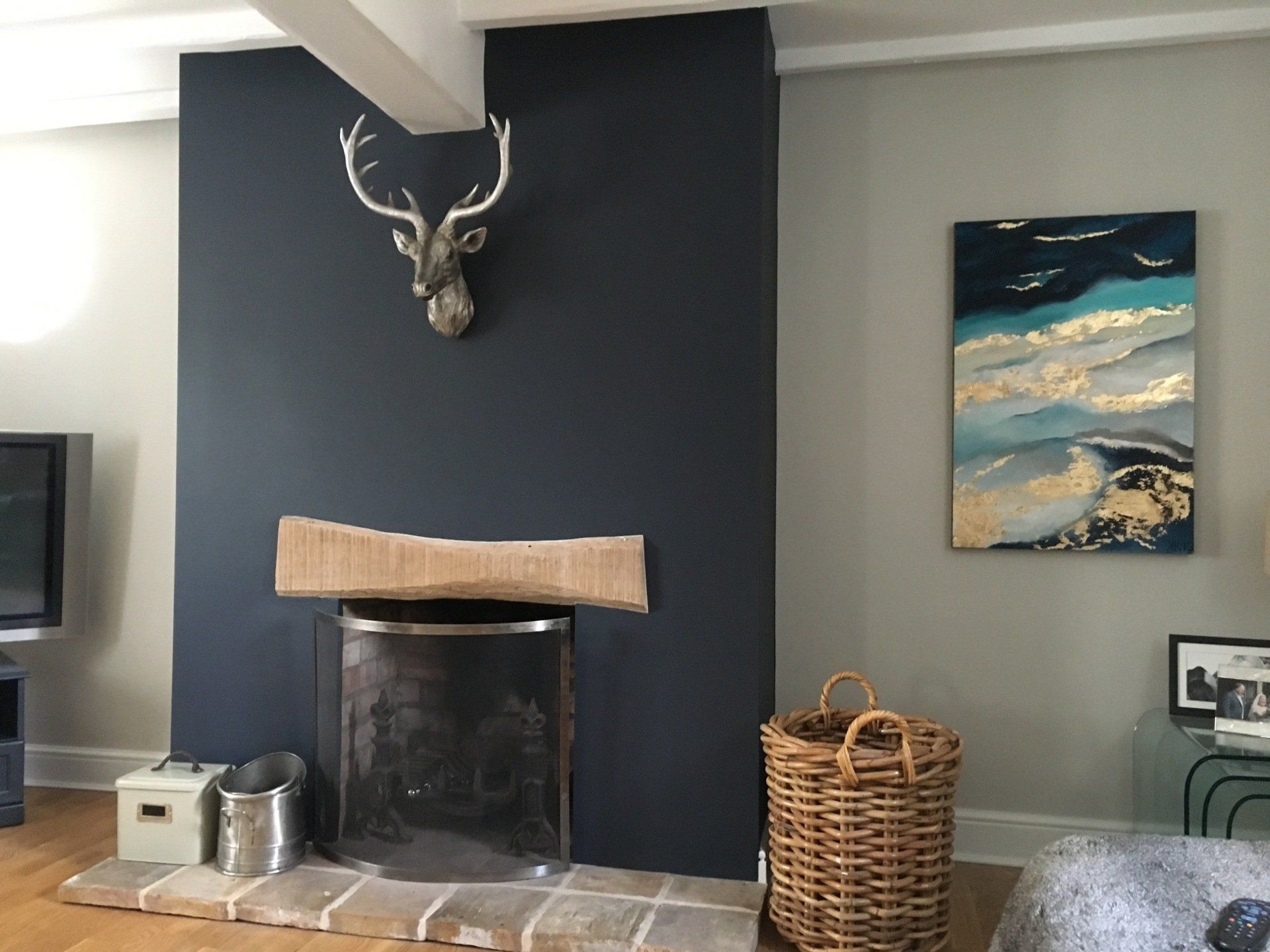 dark blue fireplace in Docking, Norfolk