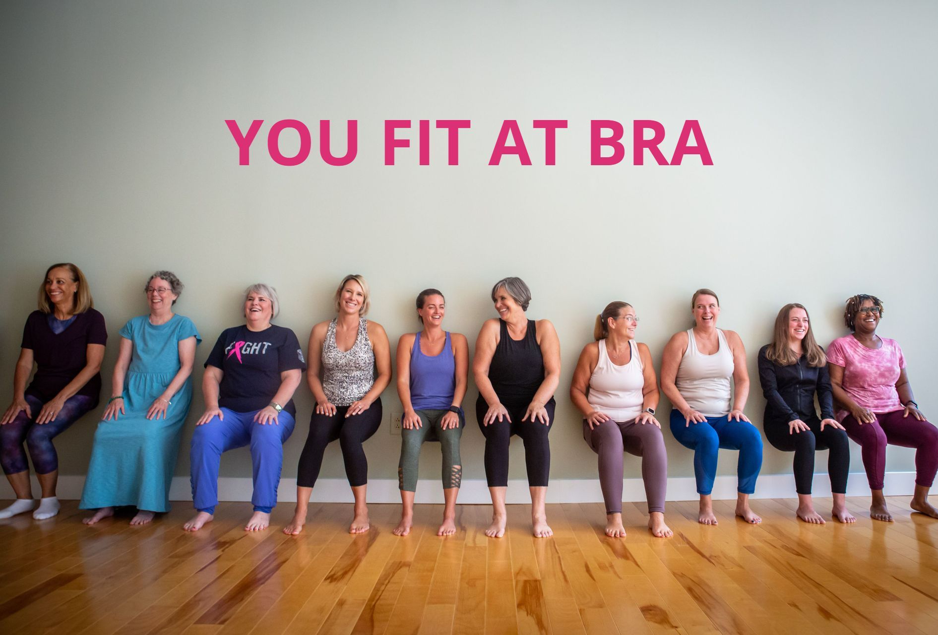group of BRA members doing a wall sit showing community