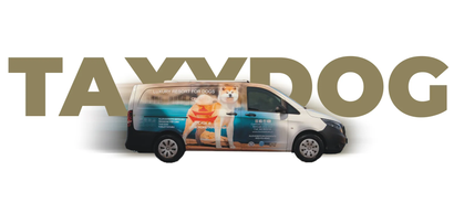 Un'icona in bianco e nero di un camioncino delle consegne con impronte di zampe.