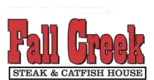The logo for fall creek steak and catfish house