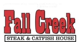 The logo for fall creek steak and catfish house