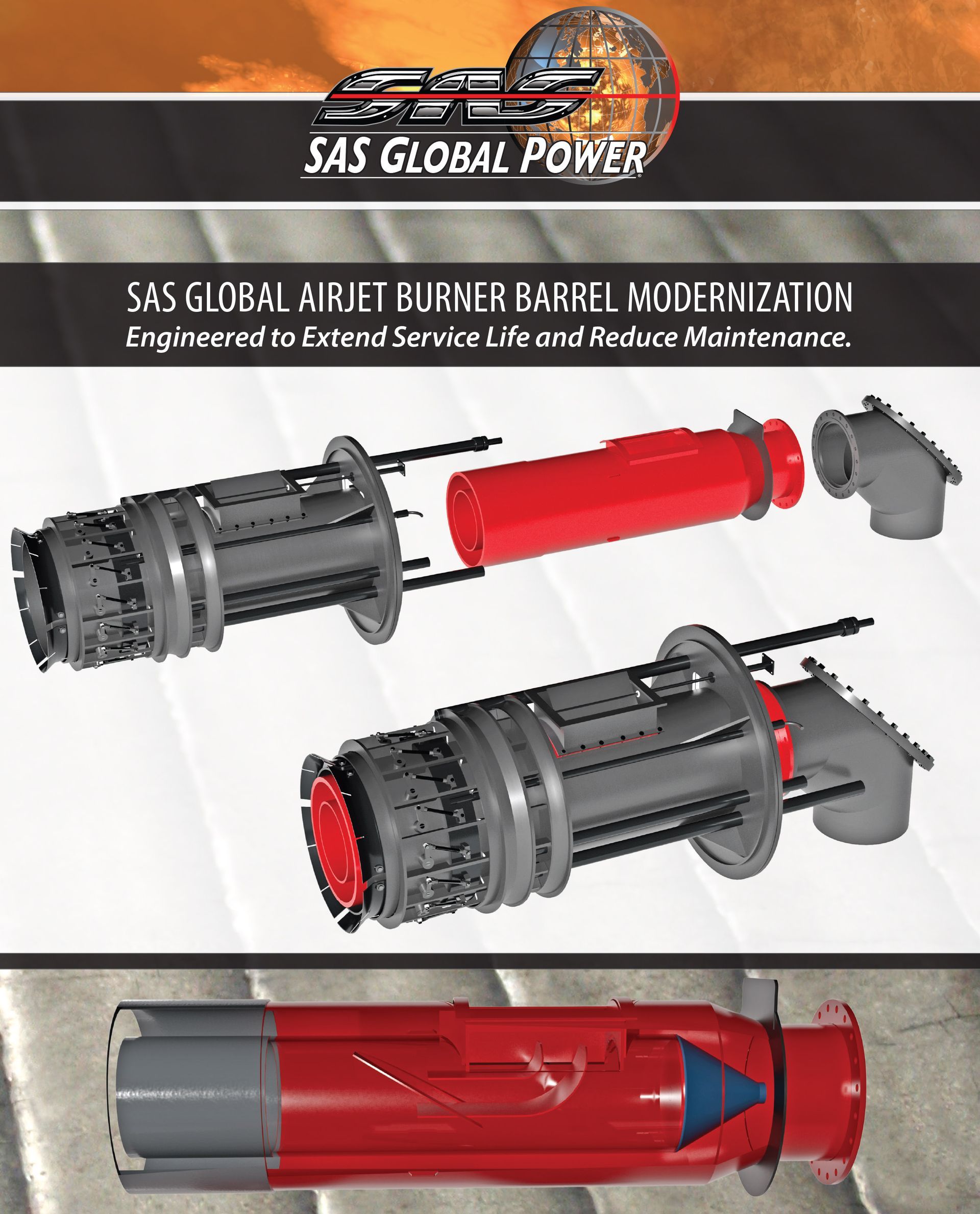 SAS Airjet Burner Barrel Modernization