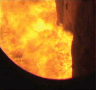 Coal-Fired Burner viewed from SAS High Temperature boiler camera