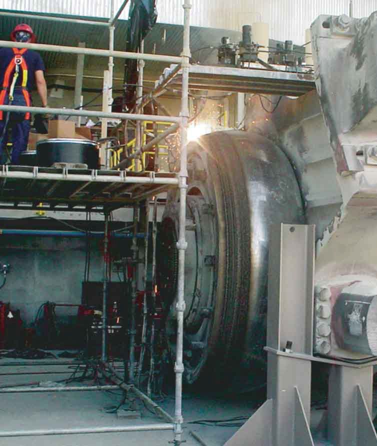 raw mill roller hardfacing - rebuild