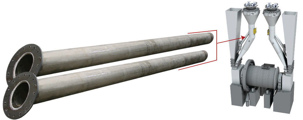 ball mill coarse return piping