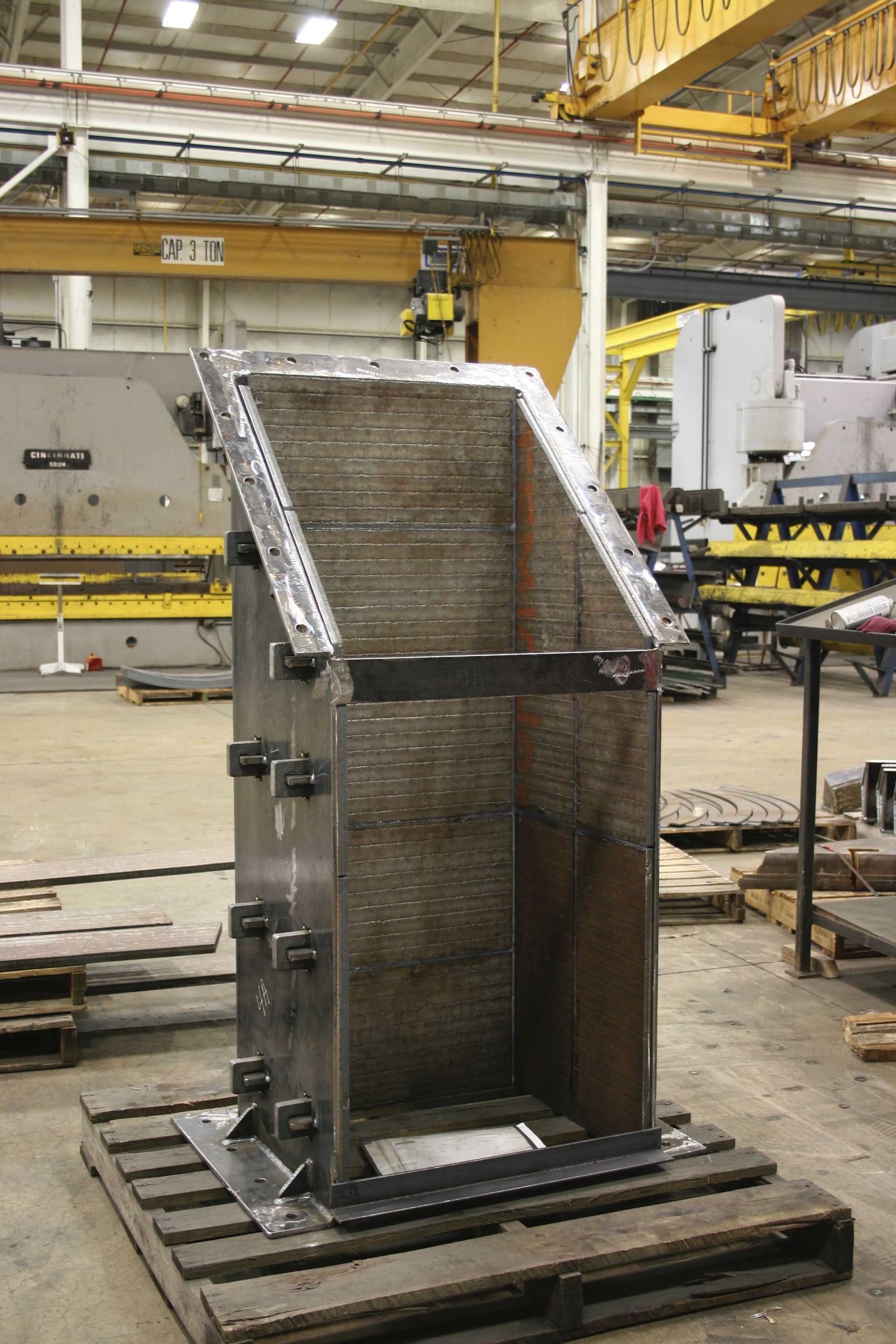 BOF Basic Oxygen Furnace material transfer chute with carbide overlay liners - SureAlloy