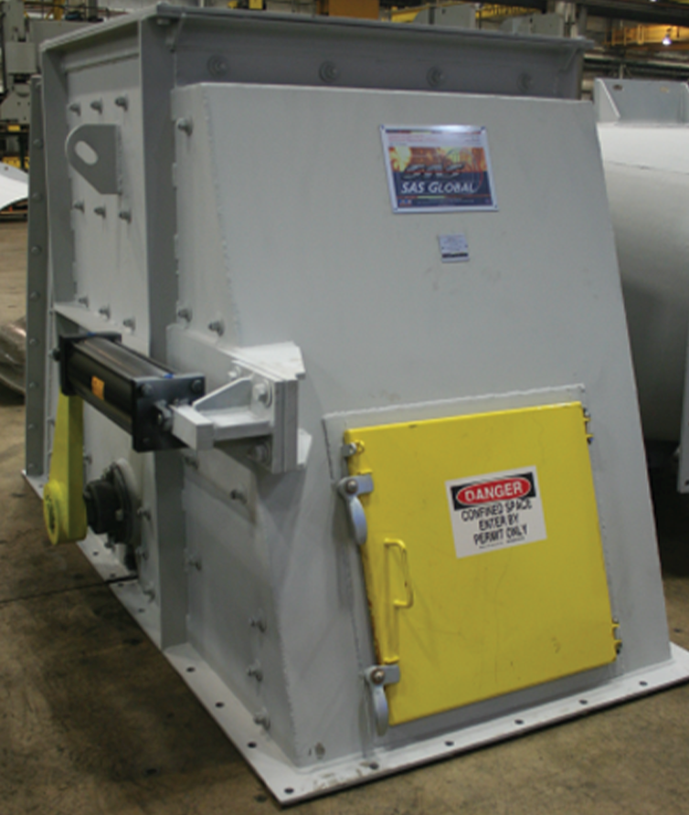 Asphalt industry material transfer chutes