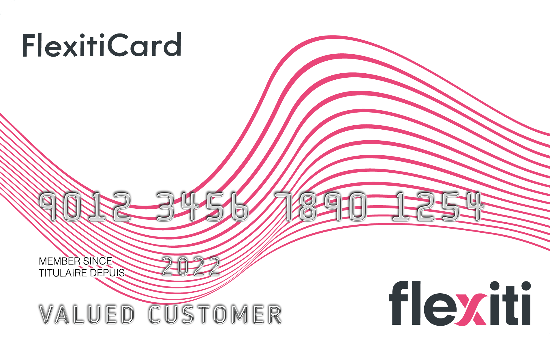 A flexiti card with a wave design on it