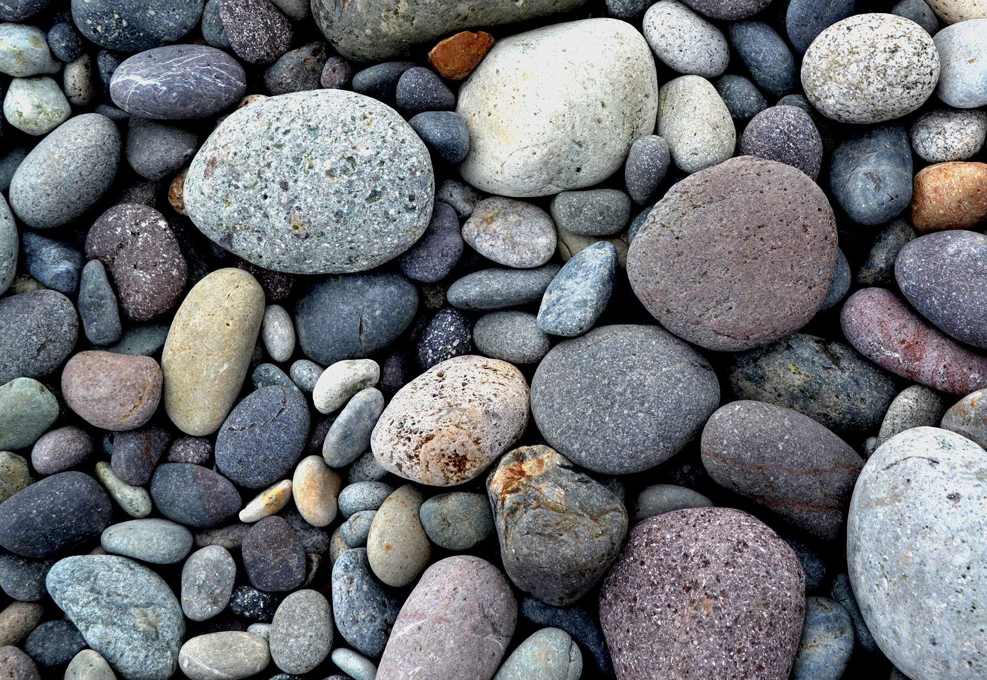 A pile of rocks of different sizes and colors