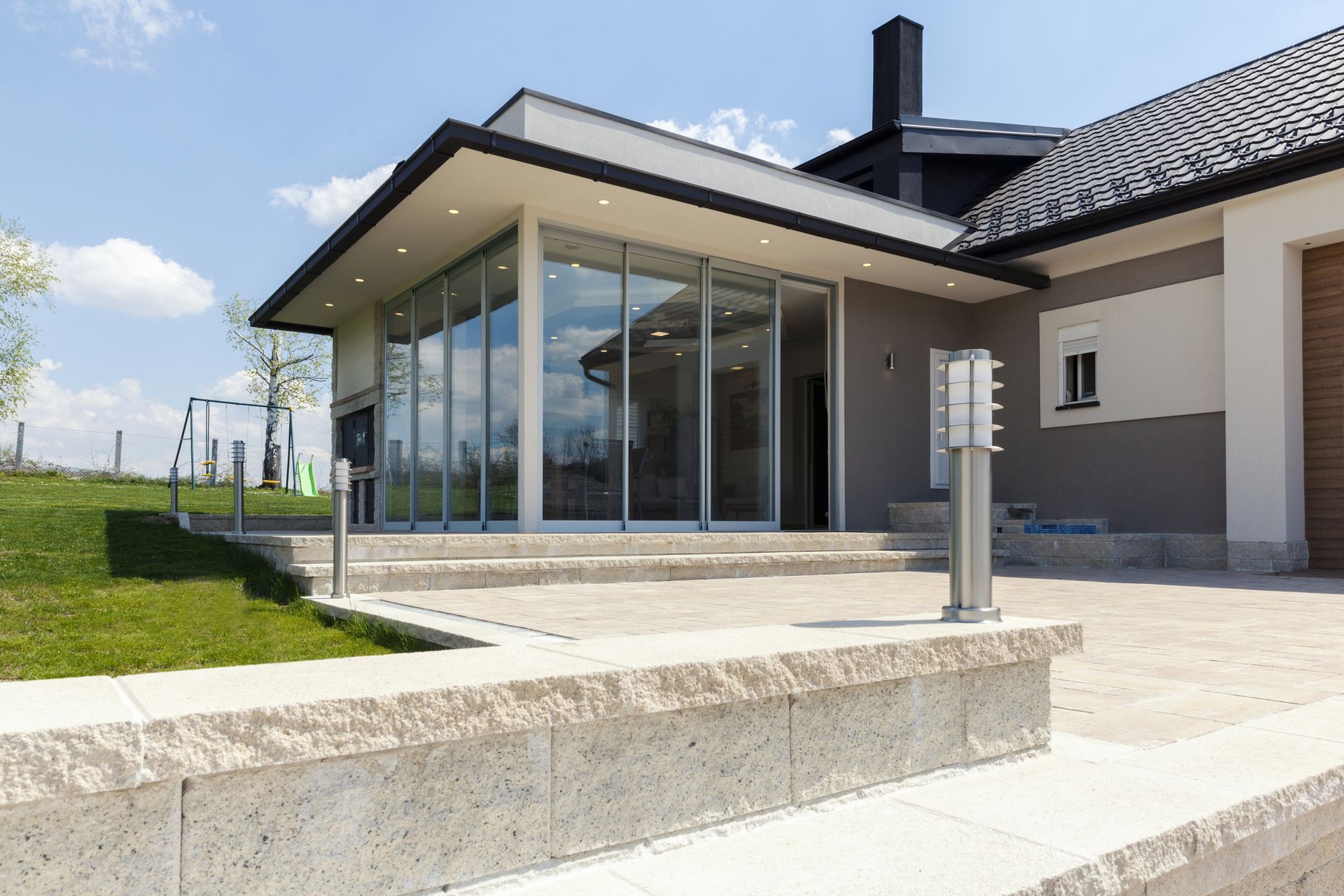 Modern House Exterior with Glass Doors — Sale, VIC — Madden Glass & Aluminium