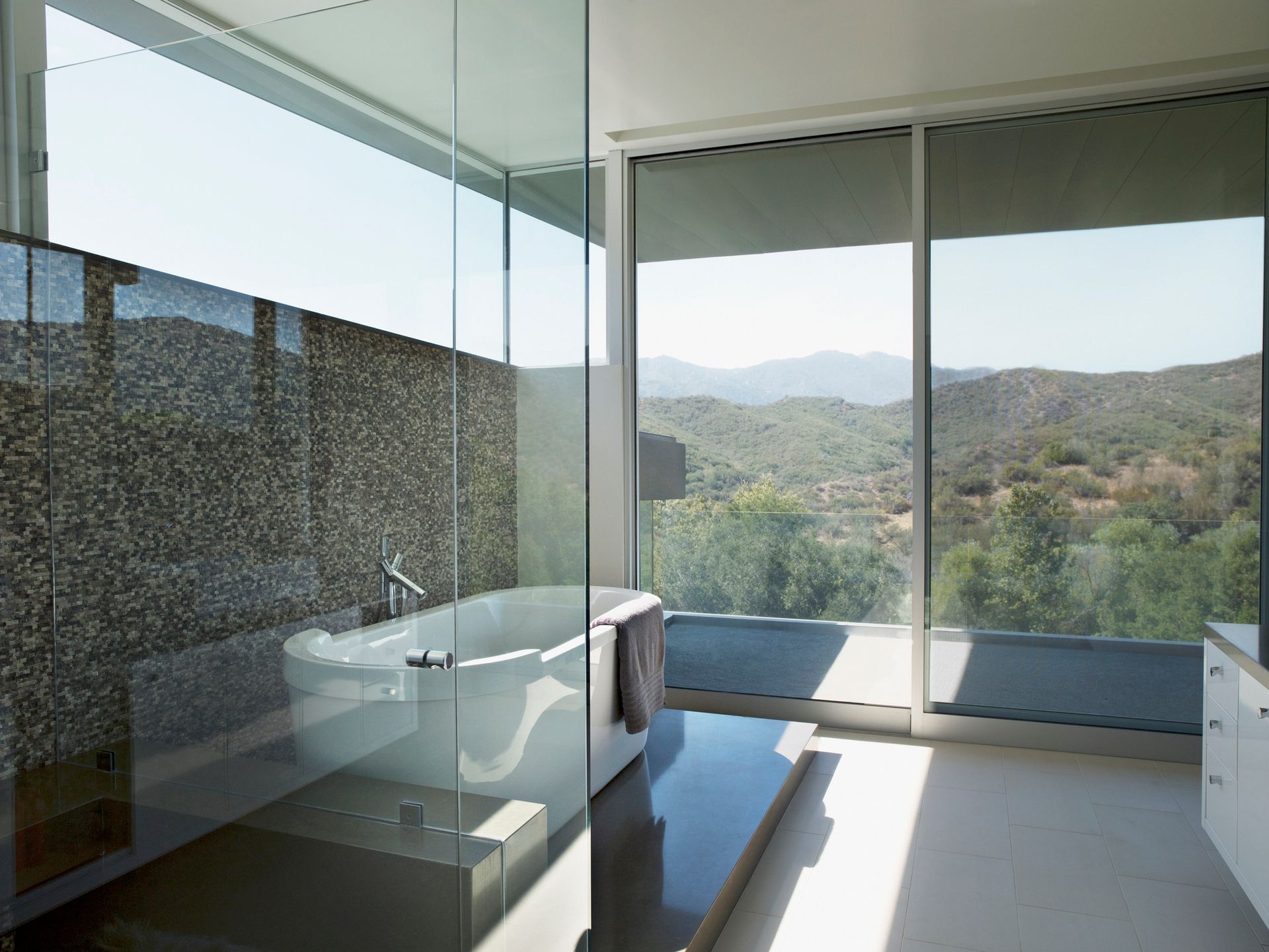 Modern Bathroom with Soaking Tub — Sale, VIC — Madden Glass & Aluminium