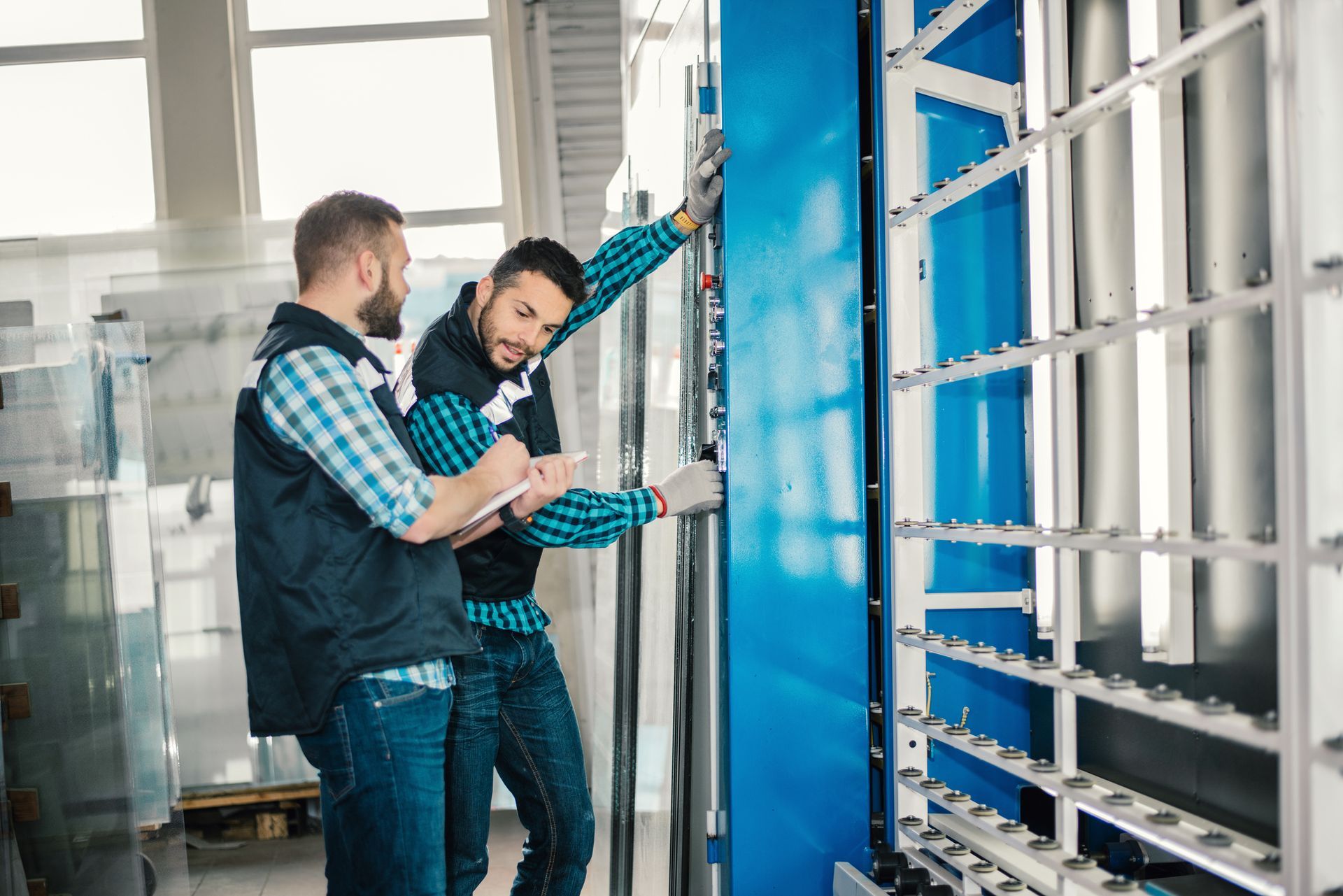 Worker Operating Automated Tooling — Sale, VIC — Madden Glass & Aluminium