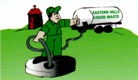 illustration of man using eastern hills liquid waste equipment