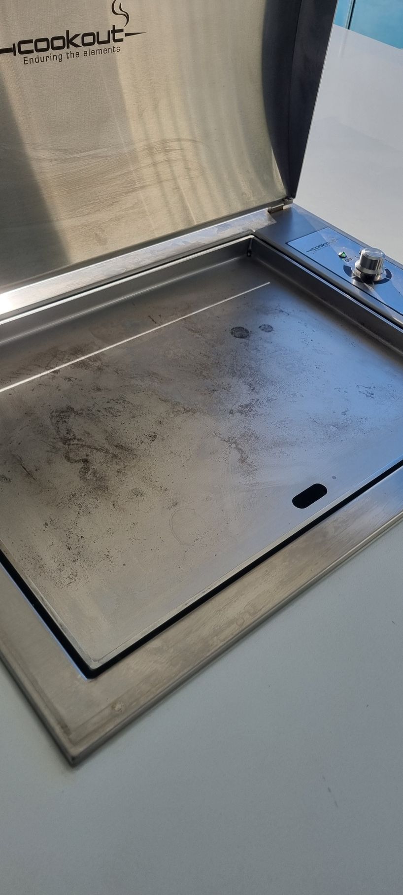 Stainless Steel Outdoor Grill With Lid Open — RWM Cleaning in Deception Bay, QLD
