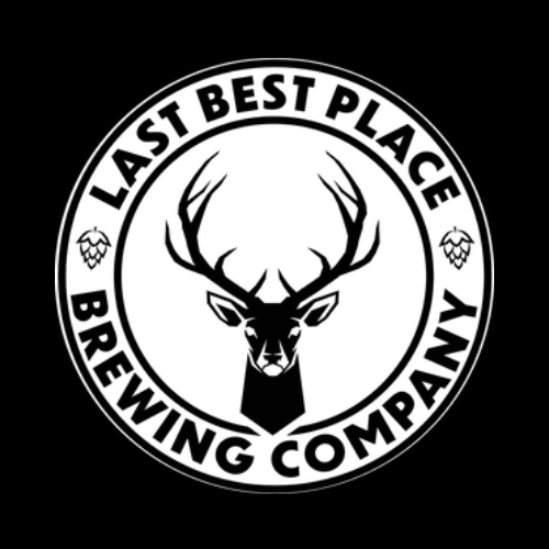 Logo for Last Best Place Brewing Company featuring a stag within a circular frame with text.