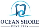 The logo for Ocean Shore Dentistry has a tooth in the middle of a wave.