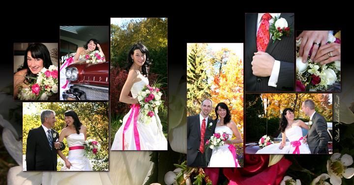 Un collage de photos de mariage d'une mariée et d'un marié