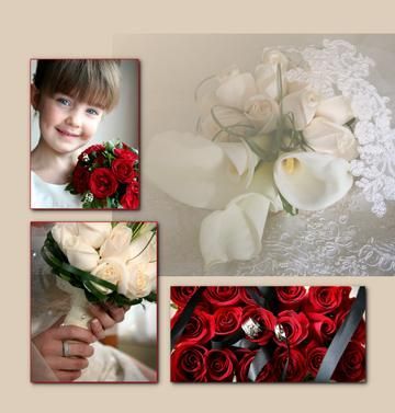 Une petite fille tient un bouquet de roses rouges