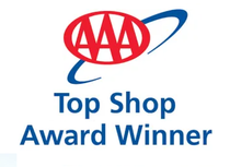 Aaa top shop award winner logo on a white background