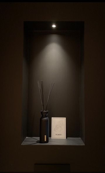 Zwarte toilet nis met spot