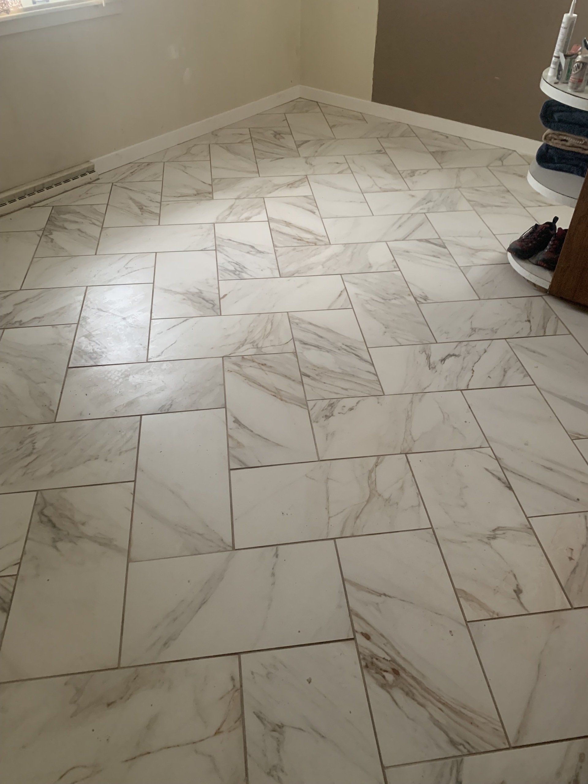 Herringbone Porcelain Tiles Living Room — Fort Wayne, IN — G & W Flooring