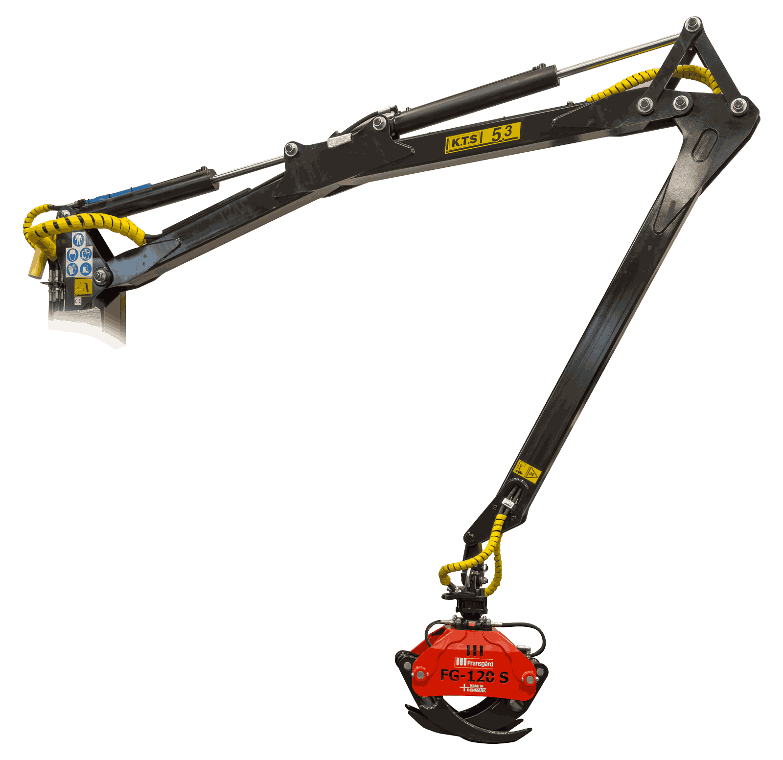 Crane for handling logs and branches