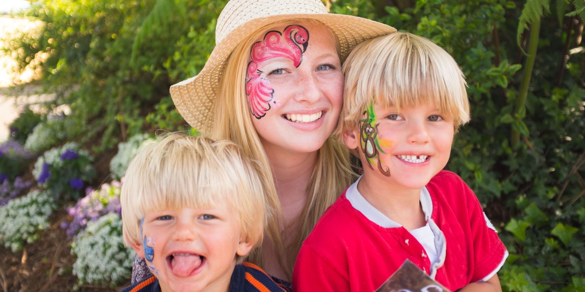 girls with face-paint