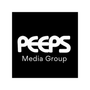 The peeps media group logo is white on a black background.