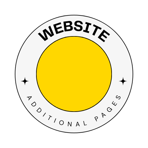 A yellow circle with the words `` website additional pages '' written inside of it.