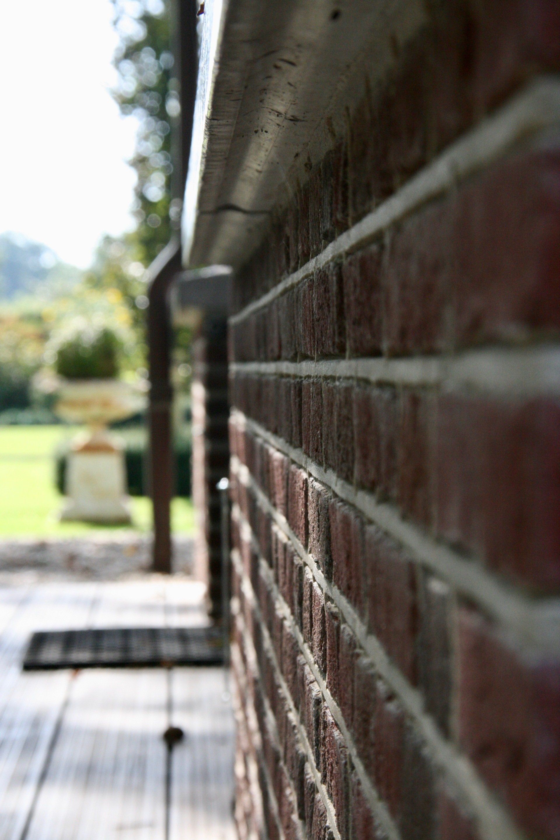 detail foto snijvoeg, voeg gelijk met voorkant steen